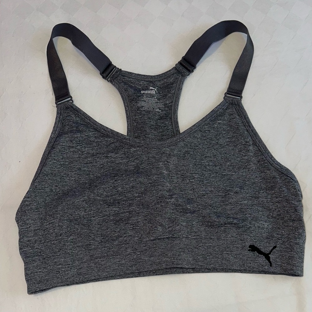 PUMA Women's Gray Sports Bra large